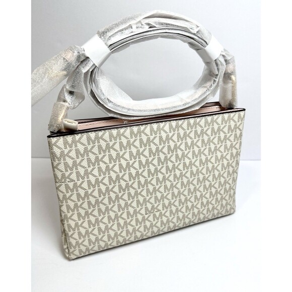 Michael Kors Trisha Medium Triple Compartment Crossbody Powder Blush MK NWT - Picture 3 of 15